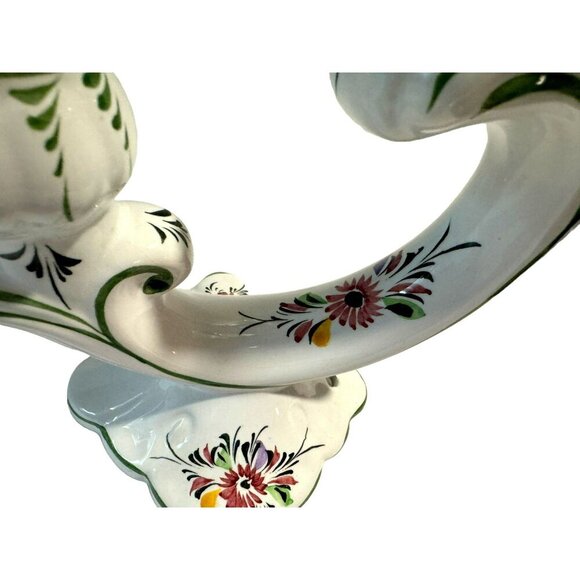 Vintage Handpainted Dual Candle Holders Made in Portugal RCCL (2) Art Pottery - Picture 6 of 8